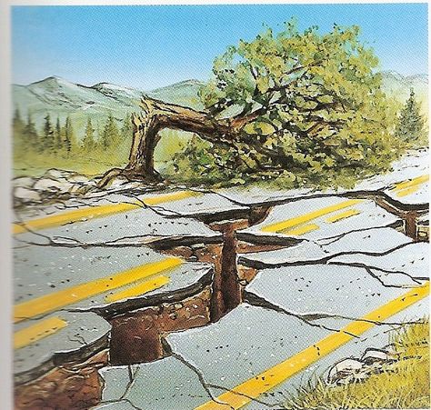 earthqake Natural Hazards Poster, Natural Disasters Art, Earth Drawings, Holiday Homework, Hindu Kush, Watercolor Scenery, Drawing Scenery, Hot Wheels Garage, Drawing Competition