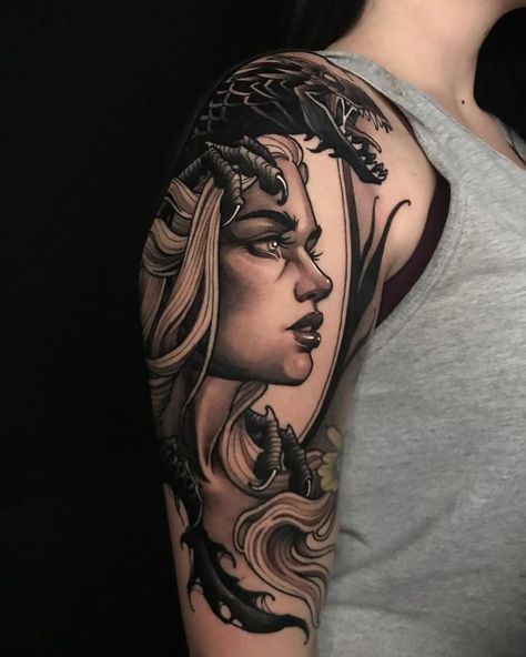 Game Of Thrones Tattoo Ideas, Daenerys Targaryen Tattoo, Targaryen Tattoo, Game Of Thrones Tattoo, Dragons Tattoo, Fan Tattoo, Dragon Sleeve Tattoos, Game Of Thrones Dragons, Queen Tattoo