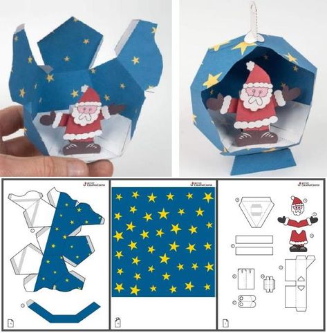 PAPERMAU: Christmas Time - Mover Santa Claus Adorno Papercraft de Brother Santa Claus Paper Craft, Winter Art For Kids, Paper Crafts Christmas, Christmas Svg Free, Paper Craft Christmas, Christmas Papercraft, Santa Claus Crafts, Christmas Paper Craft, Paper Flower Arrangements