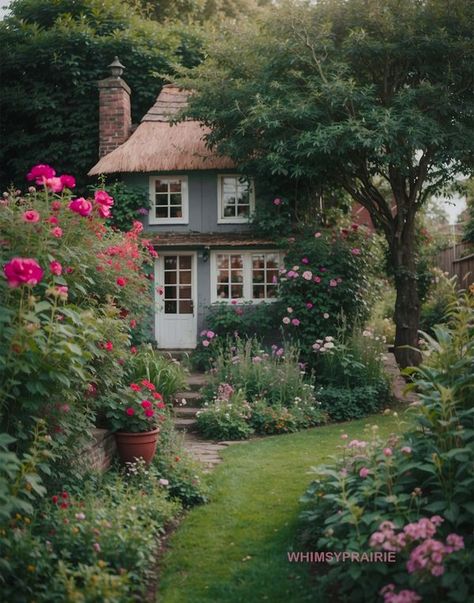 Whimsy Prairie - Whimsical cottage. #cottagecore... Small House Inspiration, Cottagecore Home Decor, Whimsical Cottage, Cozy Cottages, Cottagecore Home, Cottage Style House Plans, Fairytale Cottage, Quaint Cottage, Cottage Garden Design