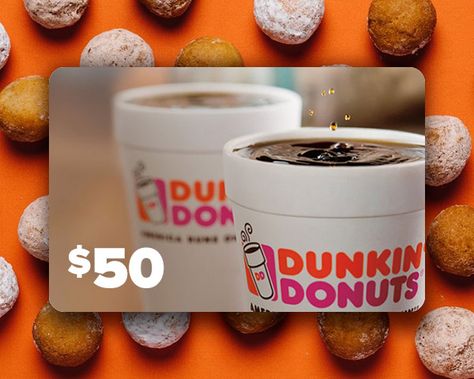 Dunkin Donuts Gift Card, Donut Store, Donut Logo, Donut Gifts, Beverage Poster, Quick Service Restaurant, Diy Drinks, Birthday Gift Cards, Donut Party