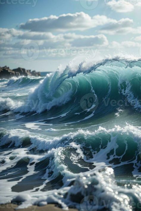 motivational background high sea wave on the beach Waves Aesthetic, Waves On The Beach, Beach Wave, Sea Wave, Crashing Waves, Sea Waves, Beach Waves, Ocean Waves, Vector Logo