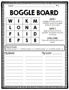 Supply Teaching Activities, Make Words From Letters Worksheet, Wordy Wednesday Activities, Do Now Activities Morning Work, Boggle Worksheet Free, Boggle Board Classroom, Elementary Activities Fun For Kids, 3rd Grade Morning Work, Boggle Board