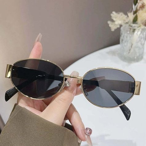 New In Stock! Discover the exceptional Trendy Oval Sunglasses for Women 2024 Luxury Brand Designer Metal Frame Sun Glasses Ladies Classic Vintage Round Shades Unisex, now at an unmatched price of $4.98 Luxury Eyewear, Oval Sunglasses, Sunglasses For Women, Modern Chic, Retro Chic, Brand Designer, Metal Design, Vintage Vibes, Classic Vintage