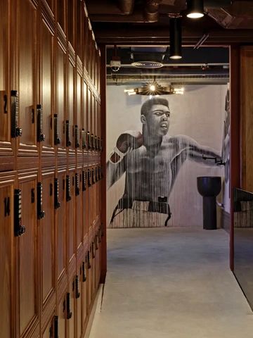 Modern Gym Design, Vintage Boxing Gym, Boxing Gym Design, Gym Designs, Gym Plans, Boutique Gym, Modern Gym, Dream Gym, Dream Home Gym