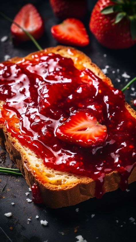 Strawberry Jam – Chasety Bread With Jam, Homemade Strawberry Jam, Strawberry Season, Strawberry Filling, Fruit Jam, On Toast, Looks Yummy, Jam Jar, Strawberry Jam