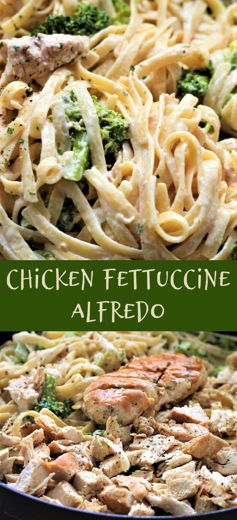 Chicken Brocolli Alfredo, Chicken Broccoli Fettuccine Alfredo, Fettucini Alfredo Chicken, Chicken Fettucini, Chicken Fettuccine Alfredo Recipe, Easy Chicken Fettuccine Alfredo, Fetuchini Alfredo, Fettucini Alfredo Recipe, Fetuccini Alfredo