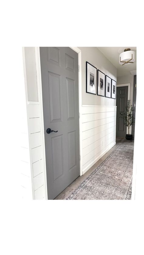 Dark Grey Doors Interior Modern, Grey Interior Doors With White Trim, Grey Indoor Doors, Gray Interior Doors White Trim, Gray Trim And Doors, Light Grey Doors Interior, Gray Doors Interior, Grey Doors White Trim, Grey Doors Interior