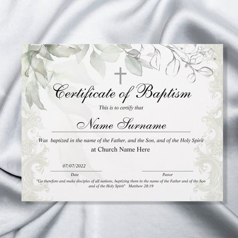 Certificate of Baptism, Baby Dedication Water Baptism, Award Poster, Business Poster, Baby Dedication, Certificate Of Completion, Certificate Design, Party Poster, Classroom Posters, Make Your Own Poster