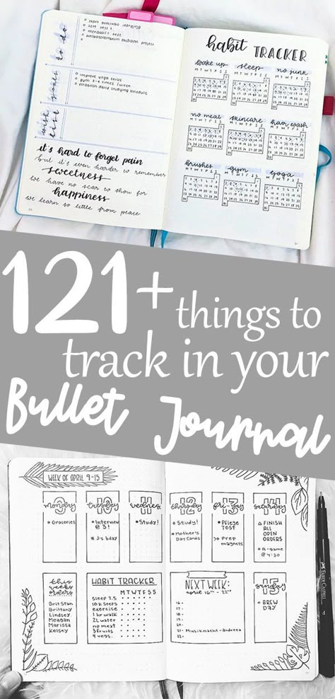 121+ Habit Tracker Ideas For Bullet Journal: Habit Tracker Ideas and Inspiration. Learn how to track your habits along with helpful ideas with what to track. #bulletjournal #habittracker #bujo #planner #timemanagement #selfimprovement #personaldevelopment #motivation #dailyroutine #journal Habit Tracker Ideas, Bullet Journal Contents, Journal Planning, Printable Habit Tracker, Tracker Ideas, Bujo Planner, Habit Tracker Bullet Journal, Habit Tracker Printable, Bullet Journal Tracker