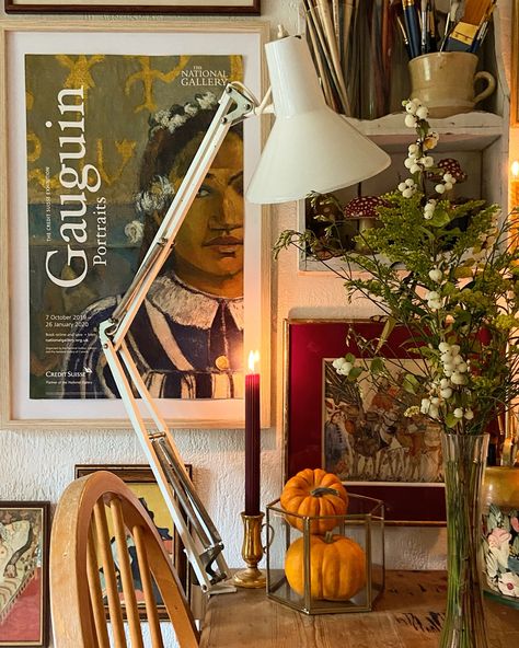 Fall got me 🍁🎃🕯️ Happy Sunday my dear friends ✨🤍 . . . .Gallery Wall | Art gallery wall | Thrifted home | Vintage home style | Modern vintage | Eclectic decor | Maximalist interior | Maximalist style | Eclectic style | Modern Cottage | Cottage style | Cozy home | Cozy interior | Colorful home | Colorful interior | Home styling | Art lovers | Interior inspiration . . . #gallerywall #gallerywalldecor #eclecticdecor #moderntraditional #housetohome #houseandhome #homedecor Vintage Eclectic Decor, Eclectic Decor Vintage, Thrifted Home, Maximalist Interior, Colorful Interior, Maximalist Style, Home Cozy, Wall Art Gallery, Colorful Home