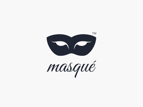 Masque Logo by ForaStudio Mask Logo Design, Mask Logo, Retail Experience, Leaf Logo, Blind Dates, Masks Art, Star Logo, Masquerade Mask, Stencil Art