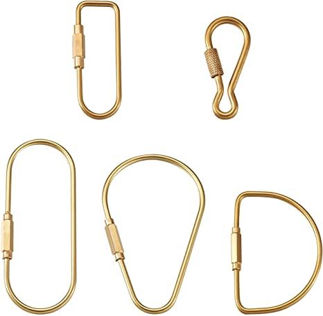 AmazonSmile: FASHEWELRY 5Pcs Brass Screw Carabiner Lock Charms 5 Styles Big Teardrop Oval Screw Lock Keychain Clip Hook Key Ring for Necklace Making How To Make Keychains, Keychain Hook, Keychain Necklace, Keychain Clip, Sewing Stores, Selling Jewelry, Toiletry Bag, Hanging Ornaments, Key Rings