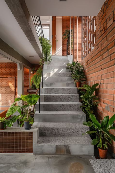 Ideal Staircase Ideas - Remodr Roof Stairs Ideas, Lift With Staircase, Staircase Window Design Modern, Corner Stairs Decor, Outdoor Staircase Design, Minimal Stairs, Types Of Staircase, Entrance Staircase, Outdoor Staircase