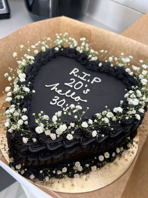 Rip Cake Birthday, Rip To My 20s Cake Ideas, Guy 30th Birthday Cake, Black Cake 30th Birthday, 0-30 Real Quick Birthday Cake, Good Bye 20's Hello 30, Rip My Twenties Party, 30 Rip Birthday, Black Thirty Birthday