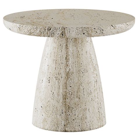 Lunarys Side Table Large | Hommes | LuxDeco.com Minimal Side Table, Stone Side Table, Minimal Coffee Table, Travertine Outdoor, Coffee Side Table, Cube Side Table, Pedestal Coffee Table, Round Glass Coffee Table, Coffee Center