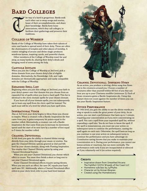 Some More D&D Homebrew Subclasses I have Gathered for you to Discuss, use, and whatever else you can think of. - Imgur Homebrew Classes, D D Classes, Bard College, Dnd Classes, Dnd Races, Dungeons And Dragons Classes, Dnd 5e Homebrew, Dragon Rpg, One D