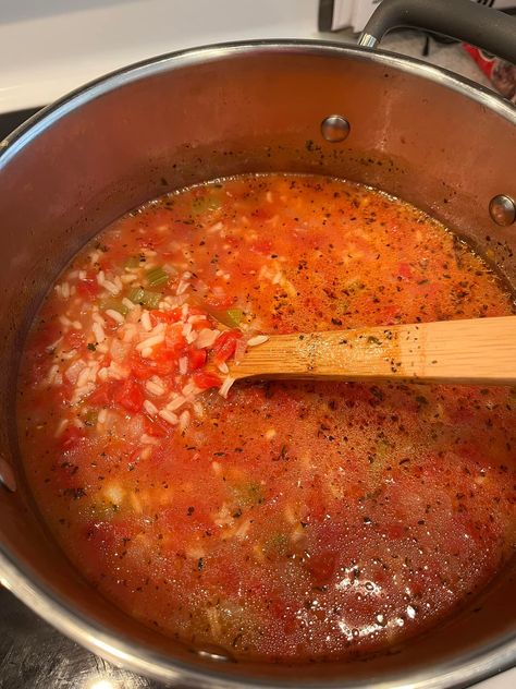 “Tomato Rice Soup is a comforting and flavorful dish that combines the richness of tomatoes with the heartiness of rice, perfect for cooler days or when you crave a wholesome meal. This recipe begins with sautéing onions, celery, and garlic until tender, creating a fragrant base. With the addition of diced tomatoes, chicken broth, and […] Tomato Soup With Chicken Broth, Old Fashioned Tomato Soup, Rice With Tomato Bouillon, Spanish Rice Soup, Tomato Soup With Rice, Tomato Rice Soup Recipe, Tomato And Rice Soup, Rice Tomato Soup, Brunswick Stew Recipe Easy