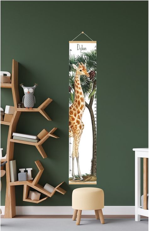 Giraffe height chart, personalised Safari growth chart, Boho jungle playroom, gender neutral kids room decor, baby 1st birthday gift. Animal Jungle Playroom, Giraffe Growth Chart, Baby 1st Birthday Gift, Baby Safari Nursery, Gender Neutral Kids Room, Animal Kids Room, Neutral Kids Room, Jungle Nursery Decor, Kids Growth Chart