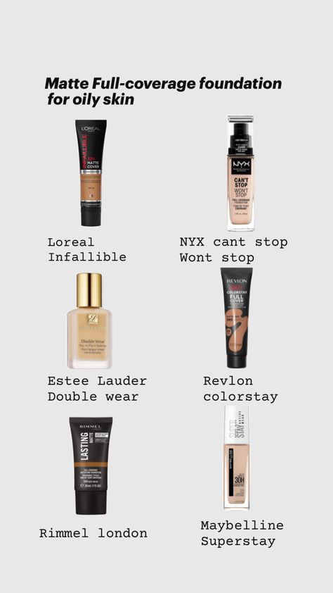 Oily skin friendly foundation Best Matte Foundation For Oily Skin, Makeup For Oily Face, Foundation Oily Skin, Best Matte Foundation, Full Coverage Drugstore Foundation, Best Foundation For Oily Skin, Oily Skin Makeup, The Best Foundation, Foundation For Oily Skin