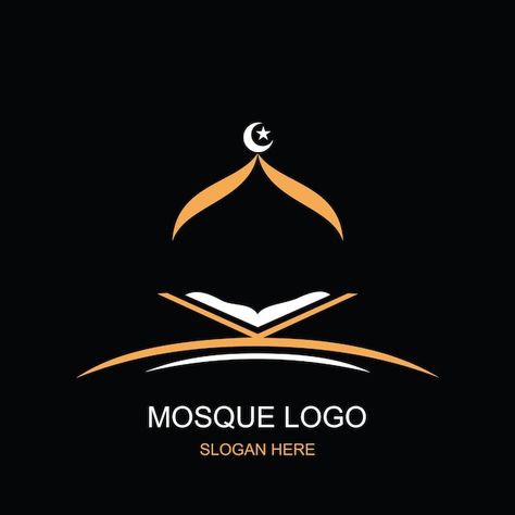 Mosque logo islamic design masjid vector... | Premium Vector #Freepik #vector #islamic-calligraphy #background-masjid #dome #muslim Masjid Vector, Mosque Logo, Calligraphy Background, Wedding Card Frames, Mosque Art, Clever Logo, Book Logo, Abstract Art Wallpaper, Beautiful Quotes About Allah