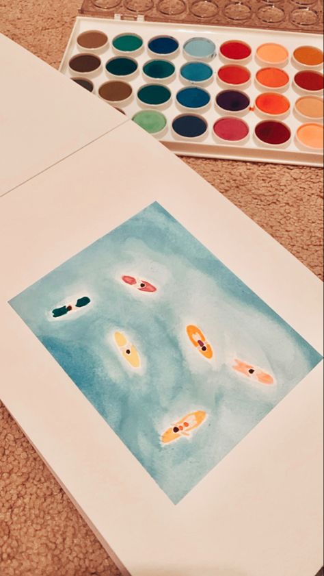 Water Color Sketch Book Idea, Water Painting Aesthetic Easy, Coastal Drawing Ideas, Small Water Color Paint Ideas, Water Colour Pencil Drawing Ideas Easy, Water Coloring Painting Ideas Simple, Trendy Watercolor Paintings, Watercolor Art Doodles, Aesthetic Watercolour Painting Easy