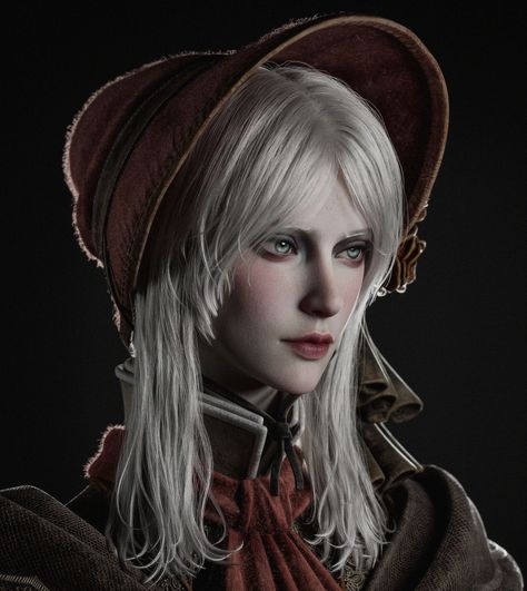 The Doll from Bloodborne Reimagined in Unreal Engine Dark Souls Female Character, The Doll Bloodborne Icon, Bloodborne Doll Fanart, The Doll Bloodborne, Bloodborne Icon, Bloodborne Pfp, Bloodborne Outfits, Doll Bloodborne, White Hair Character