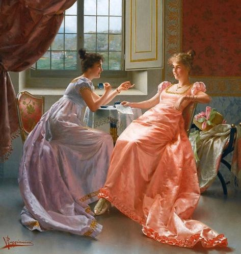 Vittorio Reggianini, Letter Love, Rennaissance Art, Regency Dress, Historical Painting, Regency Era, Love Print, Victorian Art, Historical Art