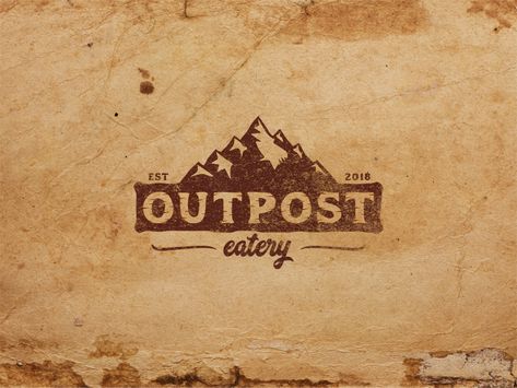 Rustic logo for Outpost Eatery by Monkey Mark | Dribbble | Dribbble Logos Design Ideas, Rustic Branding, Food Luxury, Logos Color, Typography Logos, Rustic Logo Design, Luxury Logos, Galley Kitchen Layout, Logos Photography