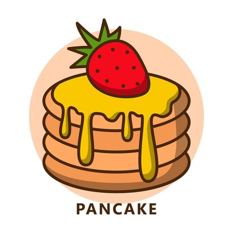 Pancake illustration cartoon. food and drink logo. Sweet dessert icon Pancake Cartoon, Pancake Logo, Pancake Illustration, Pancake Sticker, Sewing Business Logo, Dessert Icon, Logo Sweet, Create A Business Logo, Free Business Logo