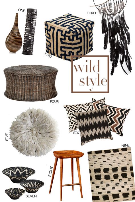 UPDATE: A lot of the items are no longer available. I have decided revamp the post and link to some items that are similar in style. Enjoy! I'm really into earth tones and global inspired decor right now. I put together this beautiful collage of nine items that I call wild style. What's you Collage, Pillows, Ethnic Home Decor, Global Home, Global Style, A Collage, Chic Home, Design Studio, Throw Pillows