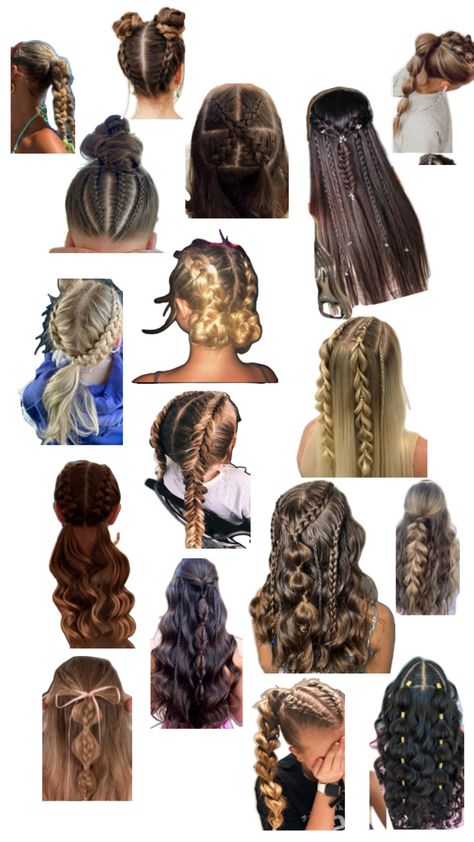 Cute Hairstyles For Color Guard, X Braids Hairstyles, Winterguard Hairstyles, Cute Country Hairstyles Cowgirls Hair, Colorguard Hair Styles, Hair Styles For A Dance, Hairstyles For A Dance, Hairstyles For Dance Practice, Marching Band Hairstyles