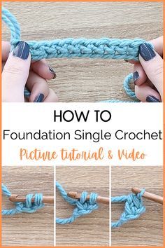 Foundation Crochet Chainless, Foundation Stitch For Crochet, Chainless Single Crochet Foundation, Center Single Crochet Tutorial, How To Crochet Chain Stitch, Foundation Sc Crochet, Foundationless Single Crochet, How To Start Crochet Without Chain, Single Foundation Crochet