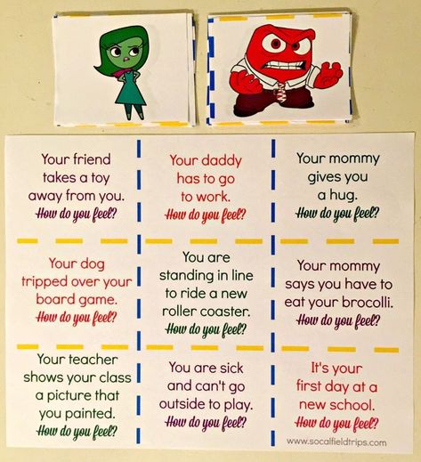 Emotions Game, Character Building Activities, Feelings Games, Emotions Preschool, Inside Out Emotions, Kids Feelings, Emotions Activities, School Counseling Lessons, Social Emotional Activities