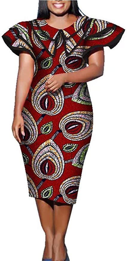 iooiooi Womens Double Layered Collar African Print Shift Midi Dress Straight Cut Ankara Dress African Print Wrap Dress, Kitenge Designs, Nigerian Dress, Dashiki Dress, Ankara Short, Dress For Bride, Butterfly Sleeve Dress, Ankara Dress Styles, Best African Dresses