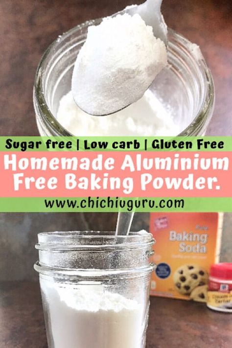 Homemade Baking Powder Recipe, Aluminum Free Baking Powder, How To Make Baking Soda, Homemade Baking Soda, Pantry Mixes, Homemade Baking Powder, Cooking Substitutes, Baking Powder Recipe, Natural Odor Remover