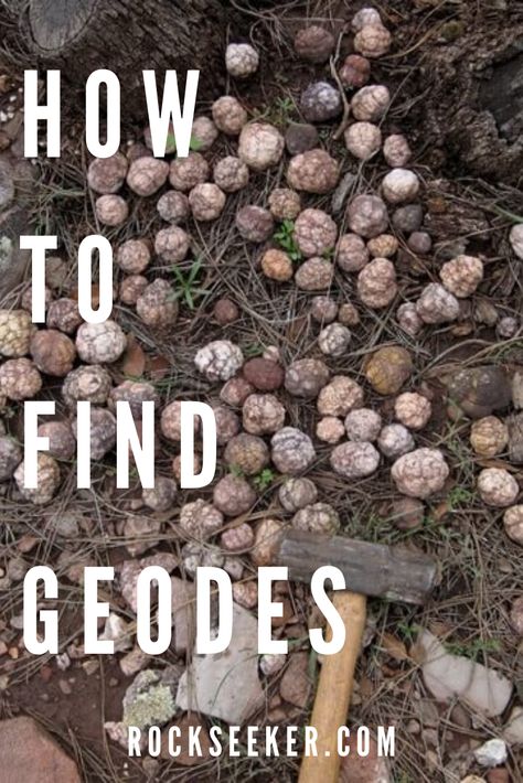 Geode Display Ideas, How To Find Geodes, How To Find Geode Rocks, Rock Hounding Tools, How To Find Crystals, How To Find Crystals In Nature, Where To Find Crystals In Nature, How To Display Rocks, Finding Geodes