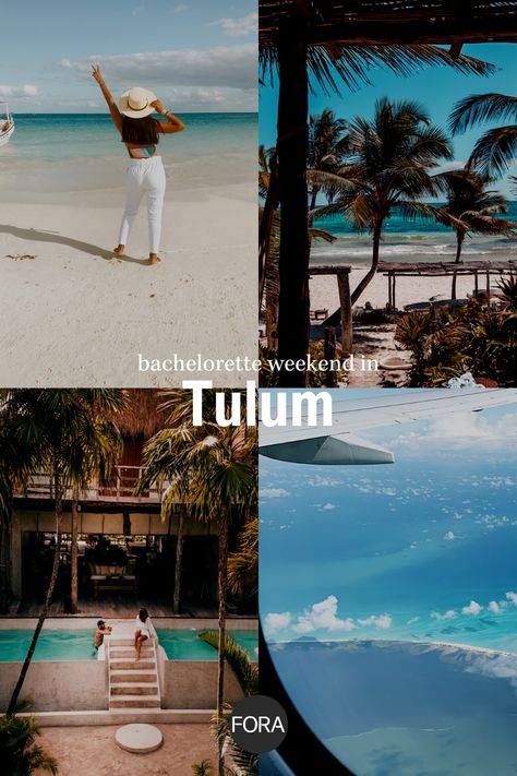 With the perfect mix of relaxation and party vibes, and a special emphasis on wellness and incredible food, Tulum is the perfect destination for a Bachelorette trip! Get all the insight for a weekend itinerary to this Mexico hot spot with this ultimate guide. Find out how to pay the same (no, really!) and get WAY more when you have a Fora advisor plan your trip to Tulum at foratravel.com. Mexico Bachelorette Itinerary, Tulum Bachelorette Party, Bachelorette Mexico, Tulum Bachelorette, Travel Agent Career, Punta Mita Mexico, Mexico Bachelorette, Party Itinerary, Bachelorette Party Itinerary