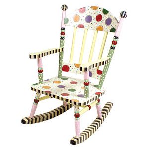 A good project for Rowan's room. Painted Childs Rocking Chair, Teacher Chair, Paint Chairs, Painting Chairs, Painted Kids Chairs, Mackenzie Childs Furniture, Chair Painting, Painted Rocking Chairs, Imogen Heap