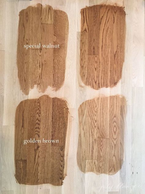 Wood stain colors for white oak hardwood floors #wood #floors #refinish #stain #colors #diy Hardwood Floor Stain Colors, Oak Floor Stains, Floor Stain Colors, Wood Floor Stain Colors, Minwax Stain Colors, Walnut Wood Floors, Cabin Building, Red Oak Hardwood Floors, Oak Wood Stain