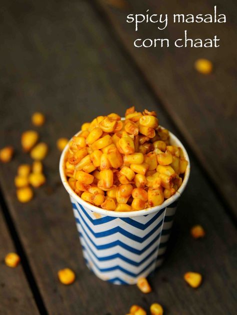 Corn Chaat Recipe, Corn Chaat, Masala Corn, Sweet Corn Recipes, Snack Sani, Spicy Snacks Recipes, Corn Recipe, Tastemade Recipes, Indian Cooking Recipes