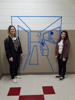 NHHS Art: Tape Perspective Lesson Holding Hands Reference, Middle School Projects, Perspective Lessons, Hands Reference, Classe D'art, High School Art Projects, High School Art Lessons, 8th Grade Art, Middle School Art Projects