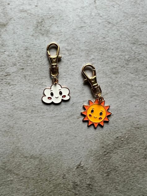 Lucky Charm Gifts, Sun And Clouds, Pink Accessories, Book Bag, Purse Charms, Zipper Pulls, Star Charms, Lucky Charm, Flower Gift