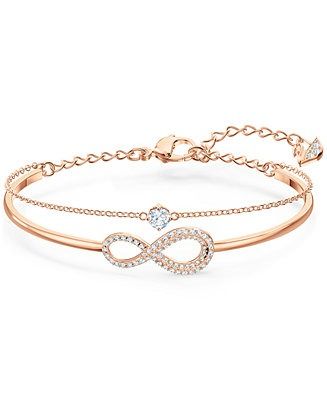 Rose Gold Bangle, Bracelets Design, Jewelry Bracelets Gold, The Bangles, White Crystals, Bead Bangles, Infinity Symbol, Gold Bangle Bracelet, Swarovski Jewelry