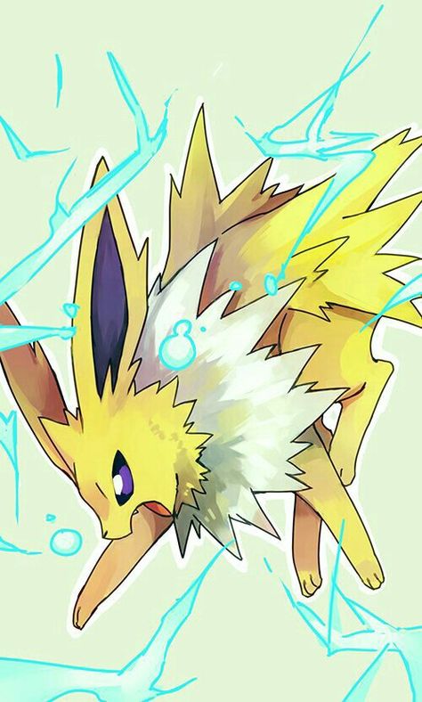 Jolteon; Pokemon Evoluzioni Eevee, All Out Anime, Pokemon Eevee Evolutions, Pokemon Official, Pokemon Eeveelutions, 8bit Art, Eevee Evolutions, Pokemon Eevee, Pokémon Master