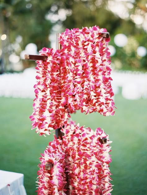 Elegant Hawaiian Party, Luau Gala, Elegant Luau, Lei Stand, Hawaiian Wedding Themes, Team Celebration, Cliffside Wedding, Engagement Theme, Hawaii Wedding Ideas