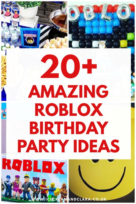 DIY creative Roblox birthday party ideas Roblox Party Games For Boys, Roblox Birthday Party Game Ideas, Roblox Craft Ideas, Roblox Party Games Ideas, Roblox Diy Crafts, Roblox Birthday Party Games, Roblox Birthday Party Ideas Diy, Roblox Bday Party Ideas, Roblox Party Games