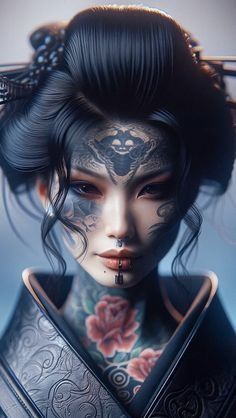 Geisha Artwork, Goth Disney Princesses, Guerriero Samurai, Sagittarius Art, Female Samurai, Geisha Art, A Better You, Japon Illustration, Japanese Geisha