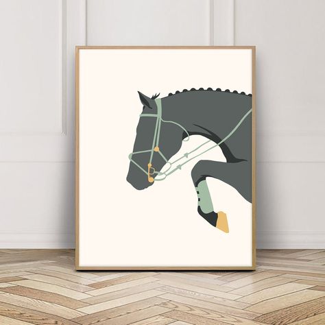 Jumping High Equestrian Printable Art Horse Art Minimalist | Etsy Horse Show Jumping, Modern Equestrian, Painted Horses, Horse Posters, Abstract Horse, Horse Artwork, Equestrian Art, Art Horse, Horse Wall Art