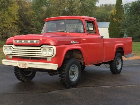 ORIGINAL, UNMOLESTED LOW MILEAGE, NEBRASKA RANCH TRUCK. RARE LINE BUILT FORD 4X4 - Classic Ford F-250 1959 for sale Ranch Truck, Vintage Trucks For Sale, Old Ford Pickups, 4x4 Trucks For Sale, Old Trucks For Sale, International Pickup Truck, Ford Trucks For Sale, Classic Trucks Vintage, Pickup Trucks For Sale